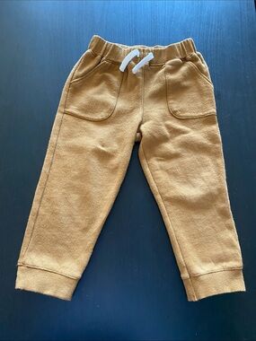Carter's 100% Cotton French Terry Drawstring Joggers - Brown - Size 24M [GUC]